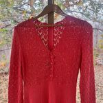 Picardo Knits Women's Vintage 70's Era Long Sleeve Pink Midi Dress Size M Size M Photo 2