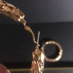Big large gold tone chain hoop earrings​ Photo 2