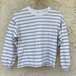 Madewell Size XXS Striped Balloon Sleeve White long sleeve top raglan Photo 0
