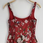 Abercrombie & Fitch Mini Dress Small Red Floral Corset Drop Waist Cottagecore Photo 7