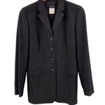 Piazza Sempione Black Wool/Cashmere Blazer Size 44 Jacket Career Business Photo 0