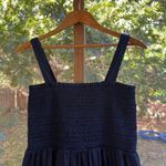 Ann Taylor LOFT Women's Navy Smocked Sleeveless Midi Dress Size M Photo 2