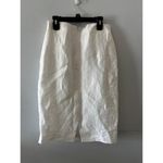 Virtue Women's Pencil Skirt Size 6 White Linen Silk Office Business Secretary Photo 5