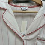 Splendid  Sort Sleeve & Pants Button Up Pajamas Set Pink Stripe XL Photo 2