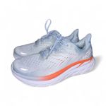 Hoka women's Clifton 8 Sneakers - Light Blue and Orange size 9.5D Photo 4