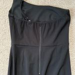 Windsor Black Formal One-Shoulder High Slit Dress Photo 6