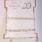 White Lace Ankle Adornments with Silver Tone and Faux Pearl Accents Photo 0