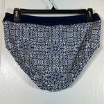 Lands' End  Navy Blue White Bikini Bottom Swimsuit Size 14 EUC #1199-PHX Photo 2