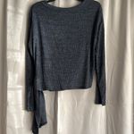 ASTR The Label Ribbed Tie Side Long Sleeve Top Navy Blue Size Medium Photo 3