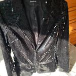 Bebe Sparkly Black Blazer Sequins  Photo 0