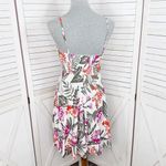 Old Navy  Tropical Floral Print Cami Sundress Fit Flare White‎ Pink Small Photo 3