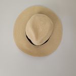 J. Crew Factory Straw Hat with Black Ribbon Detail Tan Photo 1