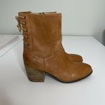 Latigo  Cognac Brown Leather Boots Size 6.5 Lace Up Back Photo 1