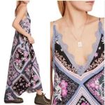 Free People Intimately  Stevie Printed Maxi Slip Dress in Graphite Combo Medium Photo 2