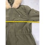 Jack by BB Dakota Womens Olive Green Faux Fur Hooded Anorak Parka Jacket Photo 3
