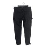 ZARA  Cargo Utility Tapered Zip Leg High Rise Stretch Cotton Jeans 36 Black #3239 Photo 11