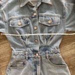 Urban Outfitters Amazing Lace long sleeve collared denim romper button front XS Photo 4