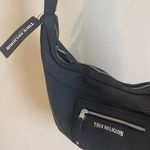 True Religion Women's Shoulder Bag Purse, Black/Silver Faux Suede Hobo Handbag with Adjustable Strap Photo 6