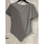 MANGOPop V-Neck Bodysuit‎ Short Sleeve Casual Top Gray XL Photo 4