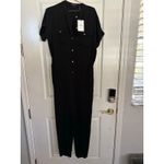 Theory NWT  Women's Black Cargo Shirt Silk Jumpsuit Romper Size 4 Photo 14