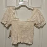 Urban Romantics  New Cream Eyelet Milk Maid Crop Top Photo 6