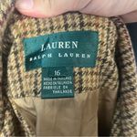 Ralph Lauren Wool Jacket Womens 16 Brown Houndstooth Plaid Equestrian Riding Zip Photo 6