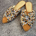 Market & Spruce  knot tie geometric pointed slip on flats Photo 1