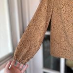 SheIn Women’s Small Animal Print V-Neck Lantern Sleeve Loose-Fitting Blouse Chic Photo 4