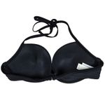 Aerie Pushup Underwire Bikini Top Black US 32D Knot Front Halter Swim Photo 1