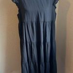 KIRUNDO black short sleeve tiered loose fitting dress | large Photo 0