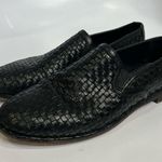 H. S. Trask black woven leather loafers slip on shoes women’s size 9 artisan Photo 3