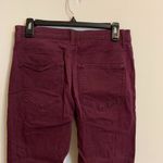 EXPRESS Womens Size 6 Jeans Supersoft Cropped High Rise Legging Burgundy Raw Hem Photo 6