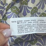 ZARA Pineapple Jade Green Purple Satin Pajama Style Cropped Top front tie shirt Photo 14