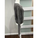 Timing  Distressed Knit Cropped Sweater Pullover Long Sleeve Pocket Top Size L Photo 2