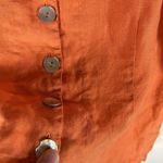 Habitat Clothes To Live In Shirt Orange 100% Linen Button Up Lagenlook Sz Small Photo 3