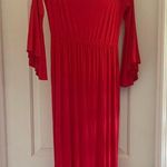 #4 Maternity Retro Off Shoulder Flare Sleeves Mermaid Gown Maxi PhotographyDress Red Size undefined Photo 5