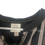 Knox Rose  XS Black Printed High Low Boho Roll Tab Sleeves‎ Sheer Tunic Top Photo 6