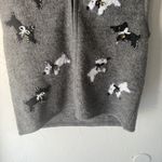 Lisa Vintage 90s Grey Wool Vest Black Fur Collar Scotty Dog Novality Preppy Twee Gray Size L Photo 4