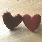 Handmade Heart Earrings Posts Polymer Clay Valentine Birthday Romance Cu… Photo 2