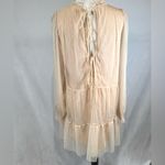 H&M  blush long sleeve open tie back layered tulle lace dress size XS Photo 5