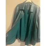 Chico's Faux Leather Jasper Green Women's Shacket Outerwear Jacket sz. 2 or L Photo 4