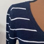 Banana Republic  linen blend navy slouchy sweater with white stripes size XS Photo 70