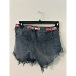 Altar'd State  Jorts Size 28 Denim Jean Shorts Bandana Belt Frayed Hem Photo 10
