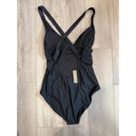 J.Crew High Support Cross Back One Piece Swimsuit Black Sporty 12 Photo 2