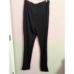 Pretty Little Thing  Black Ribbed Wide Leg Palazzo Pants Elastic Waist Split Hem Photo 5