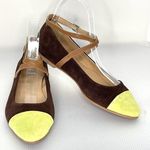 Seychelles Women's 7M Green Brown Just The Beginning Suede Cap Toe Shoes Flats Photo 2