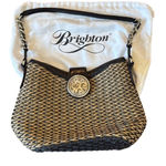 Brighton  Jani woven black trim shoulder bag 13”x10” Photo 0