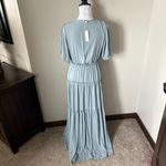 Baltic Born  Santorini Maxi Dress Ruffle Feminine Size Large Dusty Blue NWT Photo 3