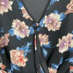 ASTR Floral Lace Trim Long Sleeve Romper Black XS Photo 7