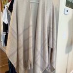 Free People  Brighton Brushed Plaid Kimono Shawl Wrap Scarf Poncho One Size Cozy Photo 2